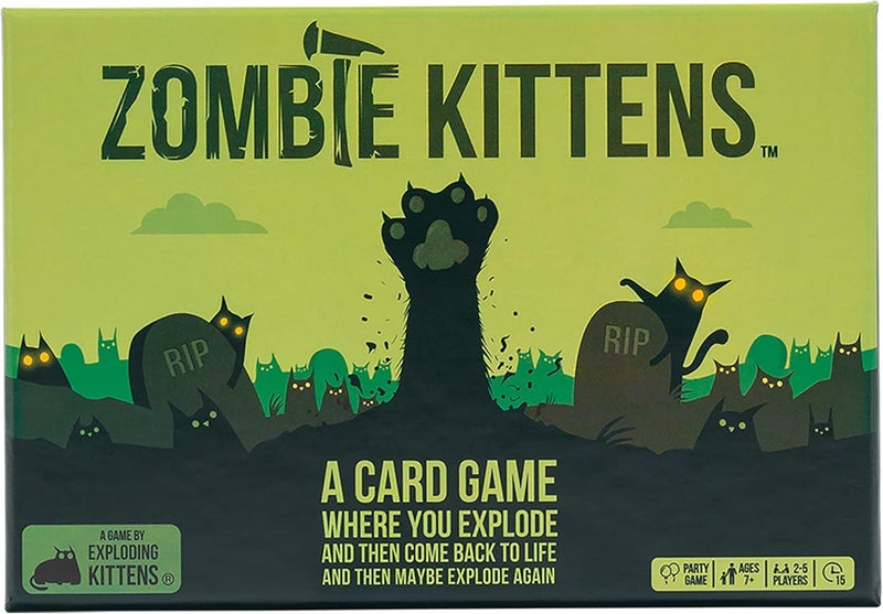 Exploding Kittens Zombie Kittens 2-5 Players - Ages 7+ - 15 Minutes to Play - High Stakes Zombie Card Game - Party Game, Family Game Night, Kid and Adult Card Game - Image 1